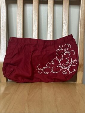 31 Thirty-one burgundy red embroidered skirt purse skirt